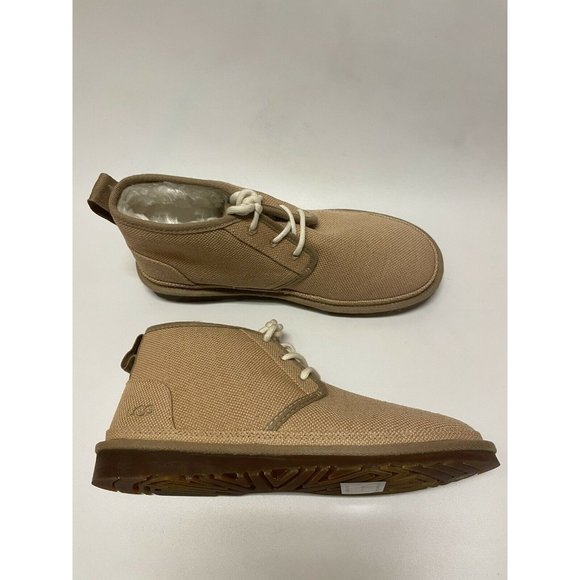 UGG Men’s Neumel Natural Canvas Chukka Boots Brown Size 10 US main image 6